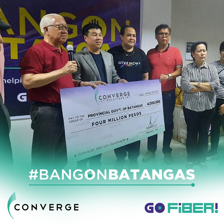 Converge ICT donates P5M to Taal eruption victims