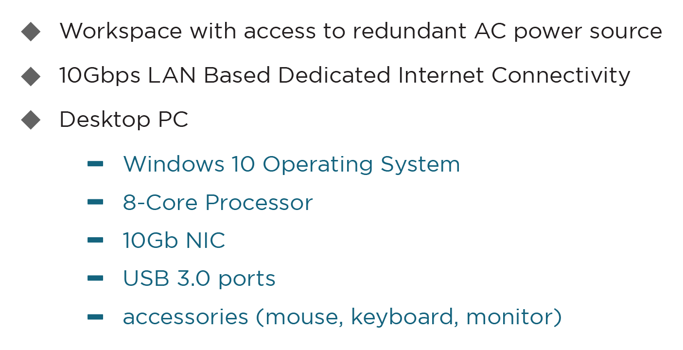 Workspace with access to redundant AC power source